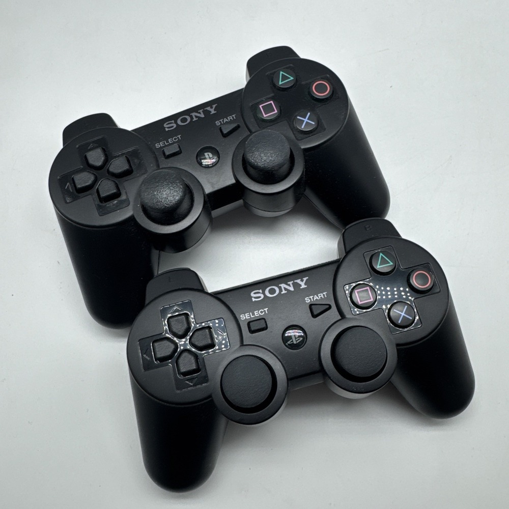2 - Sony PlayStation PS3 Sixaxis DualShock 3 Black Wireless Controllers CECHZC2U